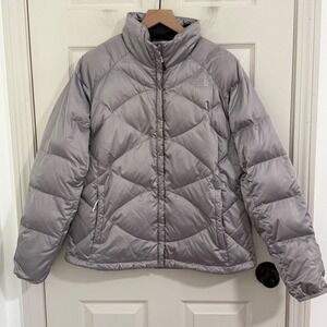The North Face Womens Aconcagua 550 Down Puffer Jacket Silver Grey XL Outdoor
